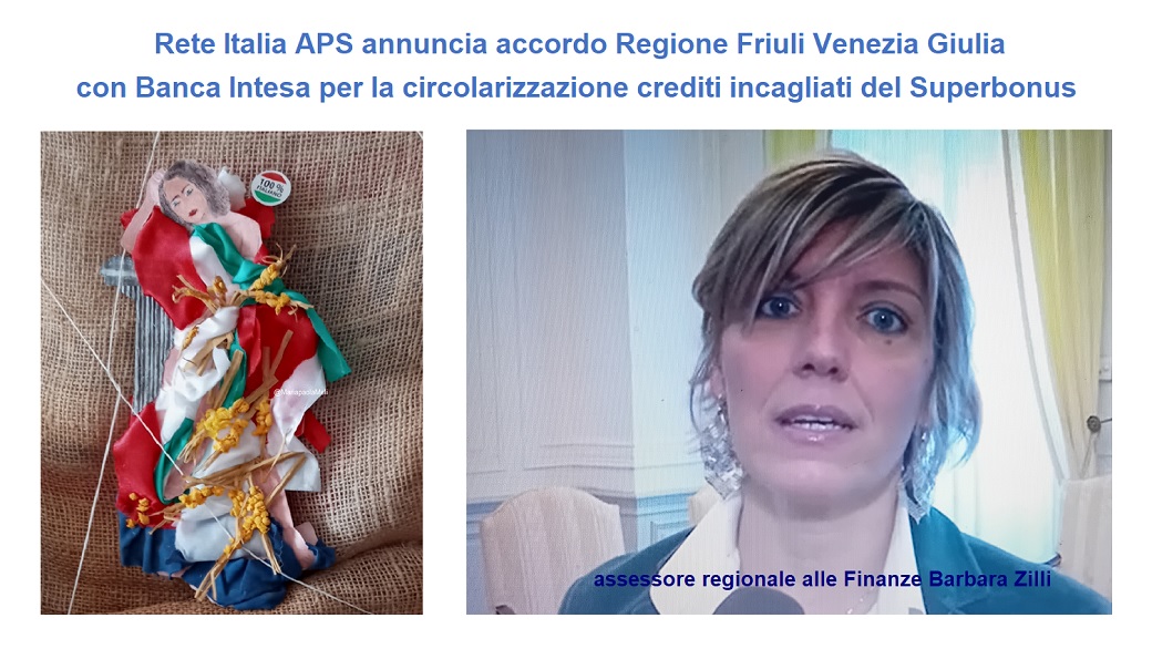 Il network di Rete Italia APS annuncia le news in tema crediti incagliati del Superbonus dove la Regione FVG è apripista per risolvere il problema